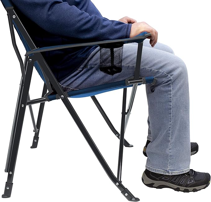 Folding Camping Chair with UPF 50+ Canopy, Royal Blue Alloy Steel