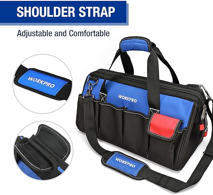 WORKPRO 18-inch Close Top Wide Mouth Storage Tool Bag - Image 6