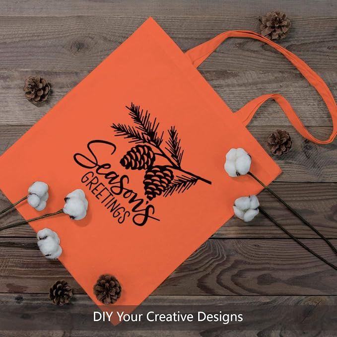 TOPDesign 24-Pack Economical 16"x15" Orange Cotton Tote Bag, Lightweight Medium - Image 3
