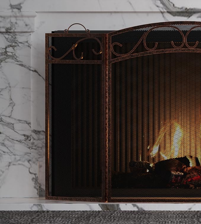 Fire Beauty Fireplace Screen 3 Panel - Image 4