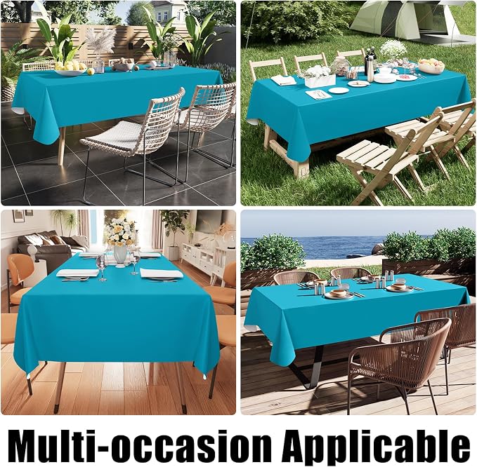 Smiry Rectangle Table Cloth 54x78 Inch, Waterproof Wipeable Vinyl Tablecloths - Image 6