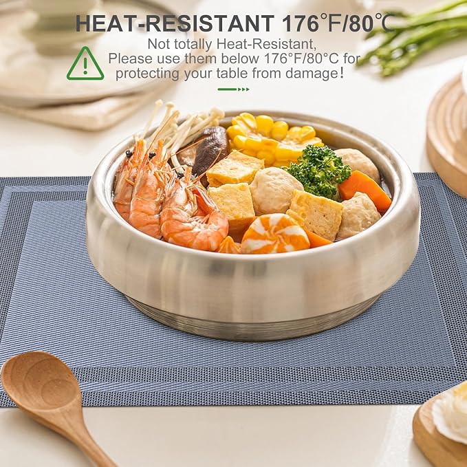 BETEAM Placemats Set of 8, Woven Vinyl Placemat - Image 4