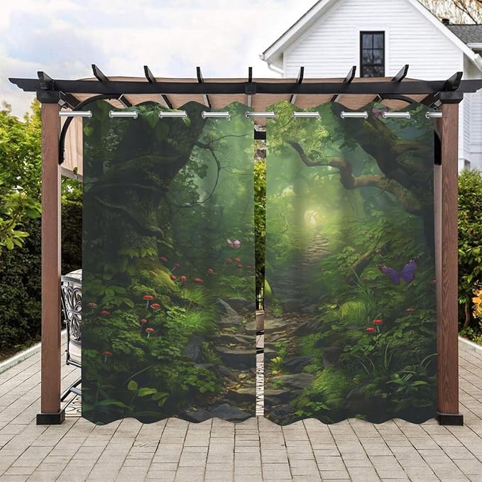 Fantasy Theme Waterproof Outdoor Curtains by Lirduipu