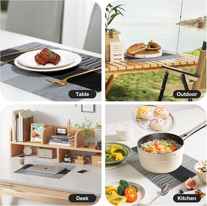 Placemats Set of 12，Non-Slip PVC Weave Table Mats Easy to Clean，Heat Resistant - Image 7