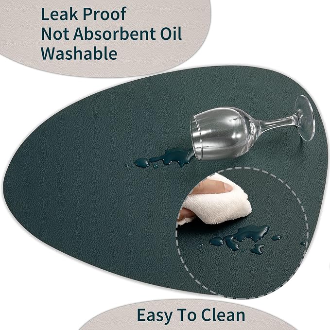 Myir JUN Placemats, Dual-Sided Placemats Waterproof Faux Leather Placemats Set - Image 3