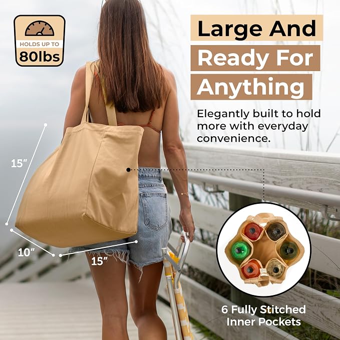 VeraMia Canvas Grocery Bag 3pc XL Set - Image 4