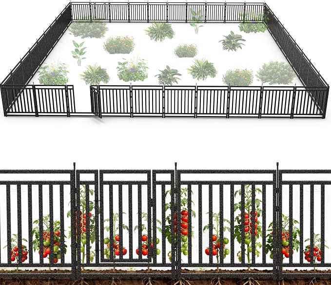 Garden Fence 32in x 90ft, 35 Panels + 5 Gates, Durable Outdoor Yard Barrier by Petorldog