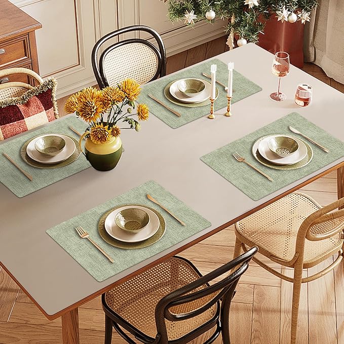 Faux Leather Heat Resistant Placemats Set of 8 – Waterproof Oilproof Wipeable - Image 6