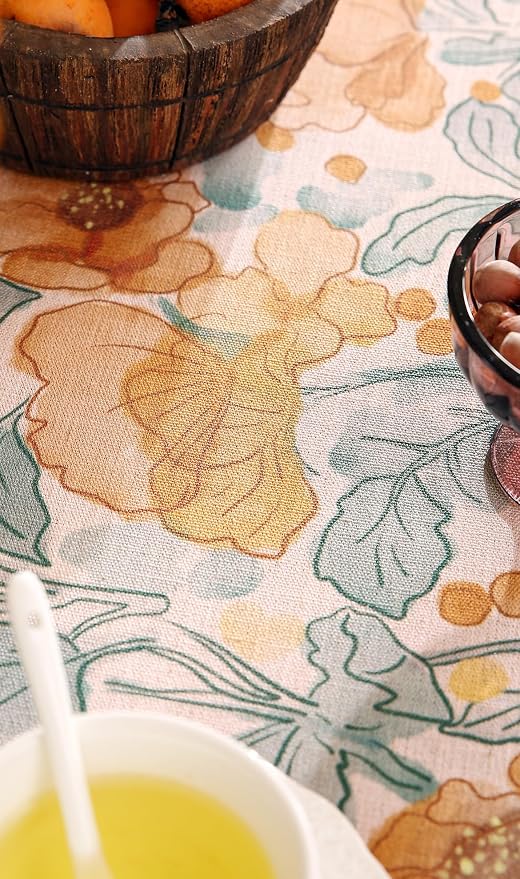 Vintage Small Round Tablecloth, Italian Linen Farmhouse Soft and Wrinkle - Image 6