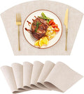 Homaxy Round Table Placemats Set of 6, Washable Wedge Shaped Faux Leather Table by Homaxy