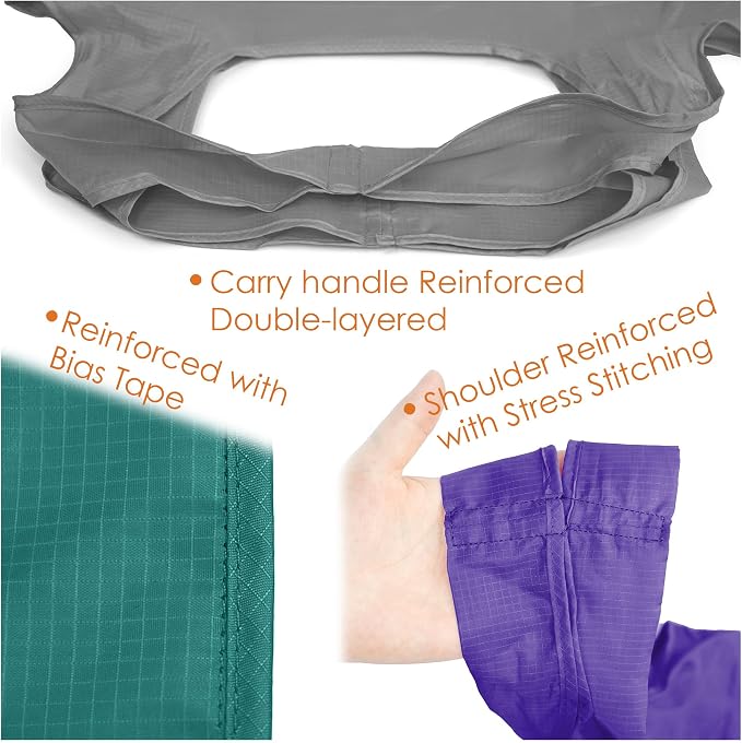 BeeGreen Colorful Reusable Grocery Bags 6 Pack, Heavy Duty Totes - Image 3