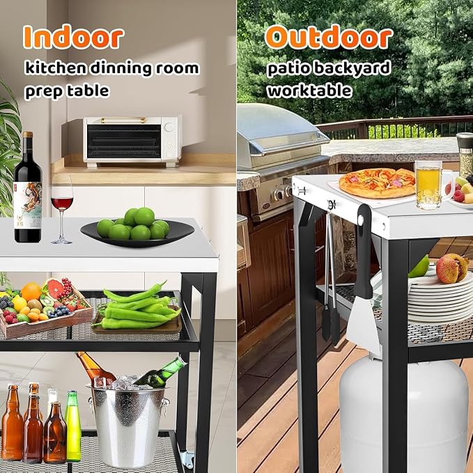 Pizza Oven Table for Ooni, Outdoor Grill Table for Ooni Pizza Oven Accessories - Image 5
