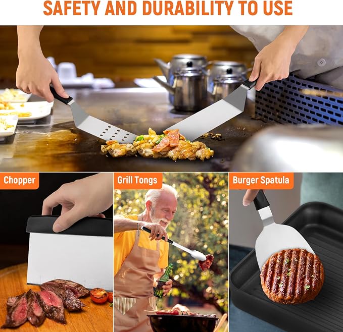 Griddle Accessries Kit, Grill BBQ Spatula Utensils Set - Image 3