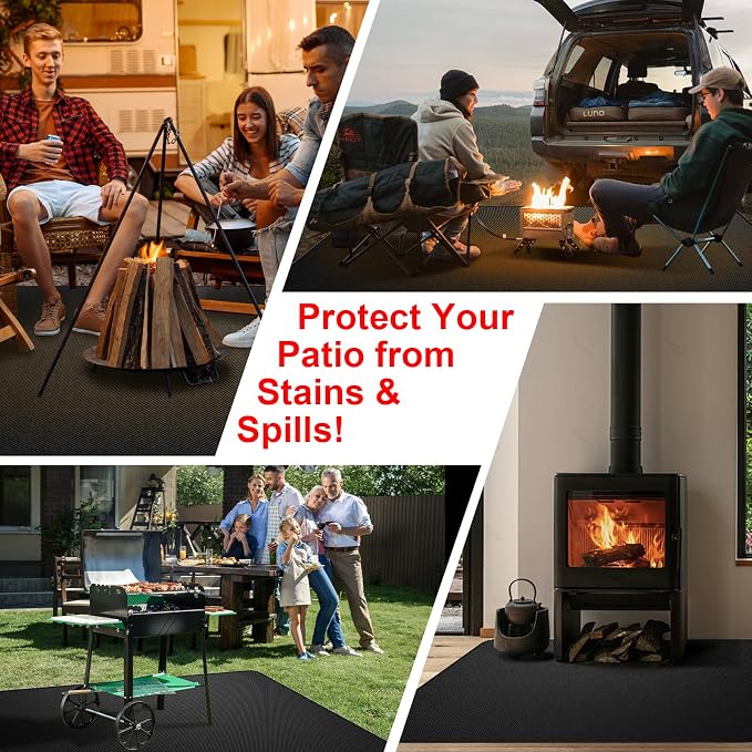 Under Grill Mat for Outdoor Grill – 71 x 40 Inch Fireproof Deck Protector - Image 5