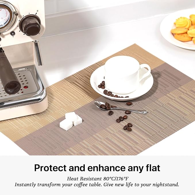LEXMORE Placemats Set of 6 Vinyl/Plastic Woven Place Mats - Image 5