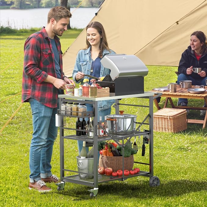 Ciokea Folding Outdoor Grill Cart - Image 6