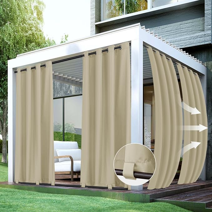 HolidayIdeas 4 Panels Outdoor Curtains by HolidayIdeas