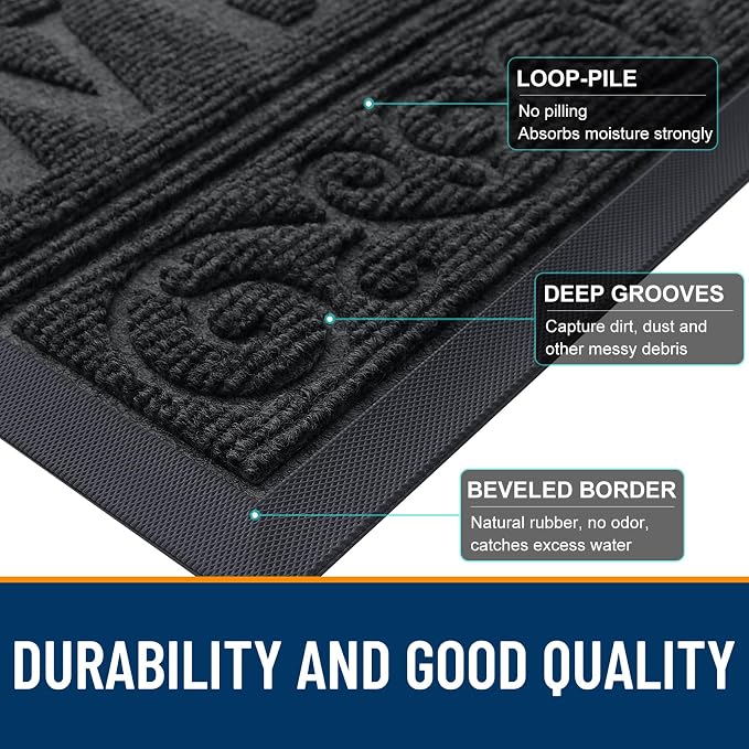 OLANLY Welcome Door Mat Indoor Outdoor Entrance, Heavy Duty Sturdy Front Door - Image 6