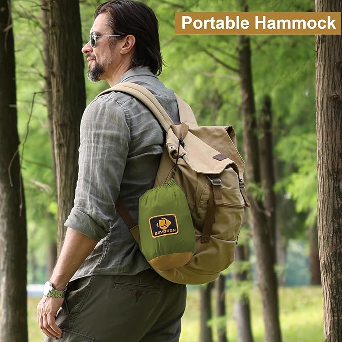 Portable Hammock with Mosquito Net, 2-in-1 Reversible Design, Green