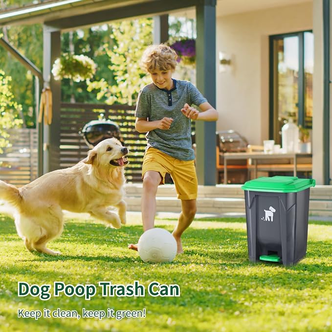 Dog Poop Trash Can Outside, 20L Pet Waste Container - Image 2
