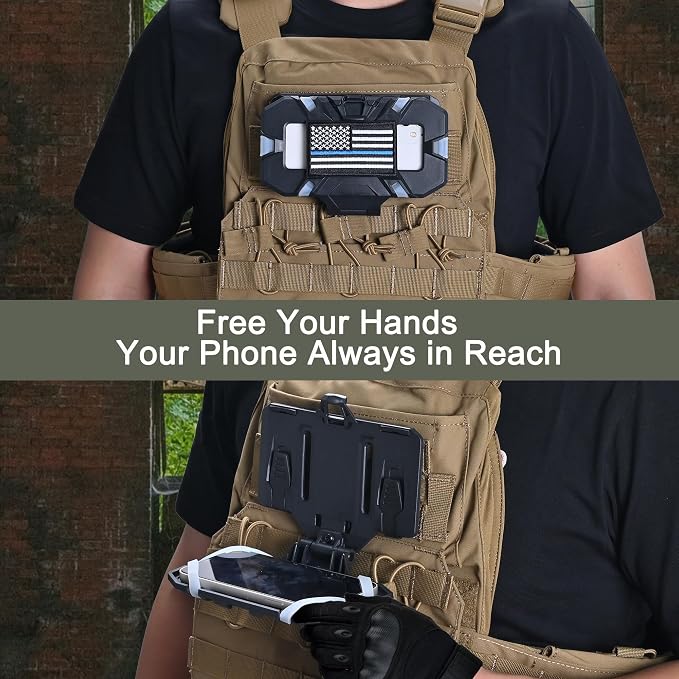 Tactical Plate Carrier Phone Mount, Universal Molle Phone Holder, Tactical - Image 7