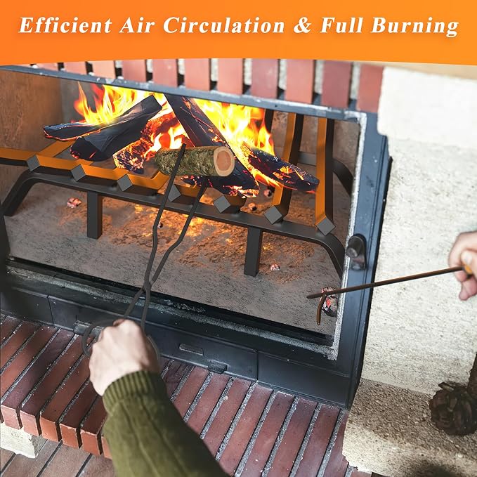 Fireplace Grate 30 Inch with 8 Support Legs, Solid Steel Heavy Duty Fireplace - Image 7