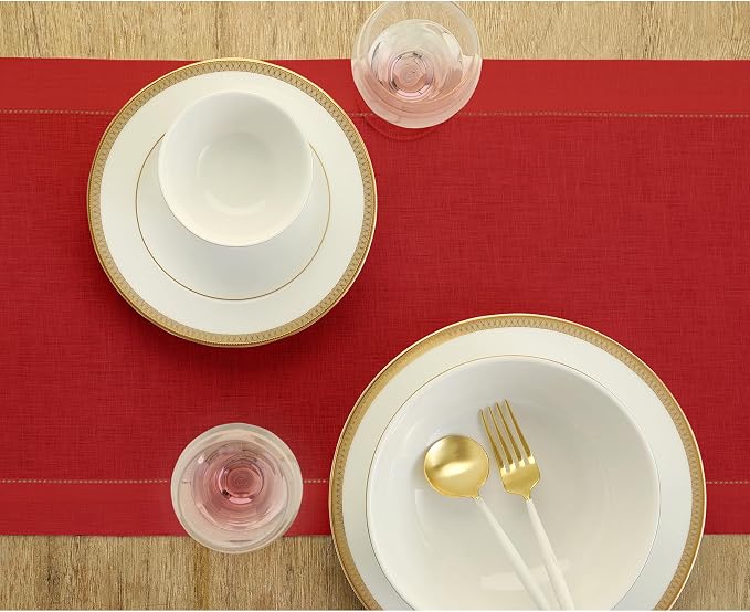 Solino Home Linen Red Table Runner 144 Inches Long - Image 9