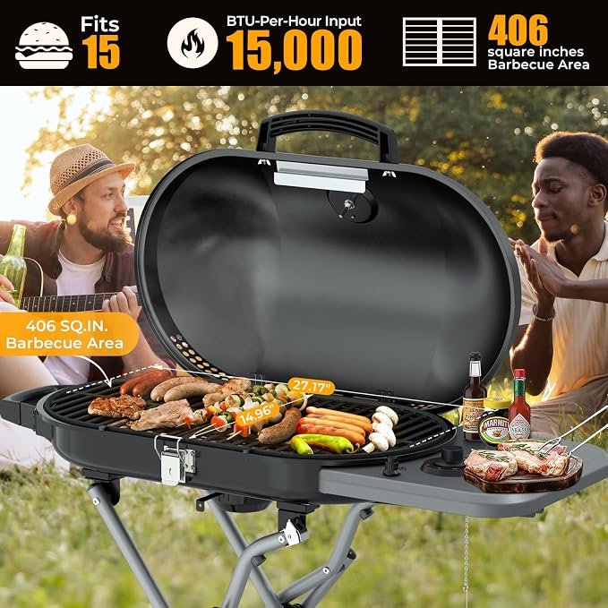 Portable Propane Gas Grill, 000 BTU BBQ Grill - Image 2