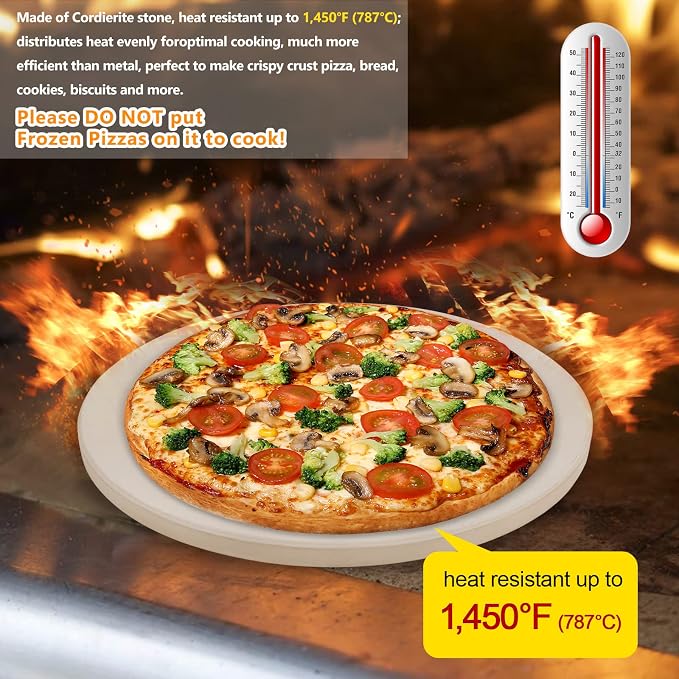 GGC 15 inch Pizza Stone for Ovens, Grill and BBQ to Cook Perfect Crispy Crust - Image 4
