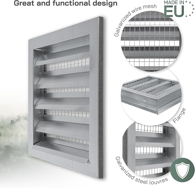 Vent Systems 10" x 10" Inch Galvanized Steel Industrial Air Return Grille - Image 3