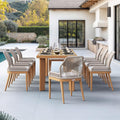PURPLE LEAF 9 Pieces Patio Dining Set Aluminum Modern Rectangular Table and by PURPLELEAF