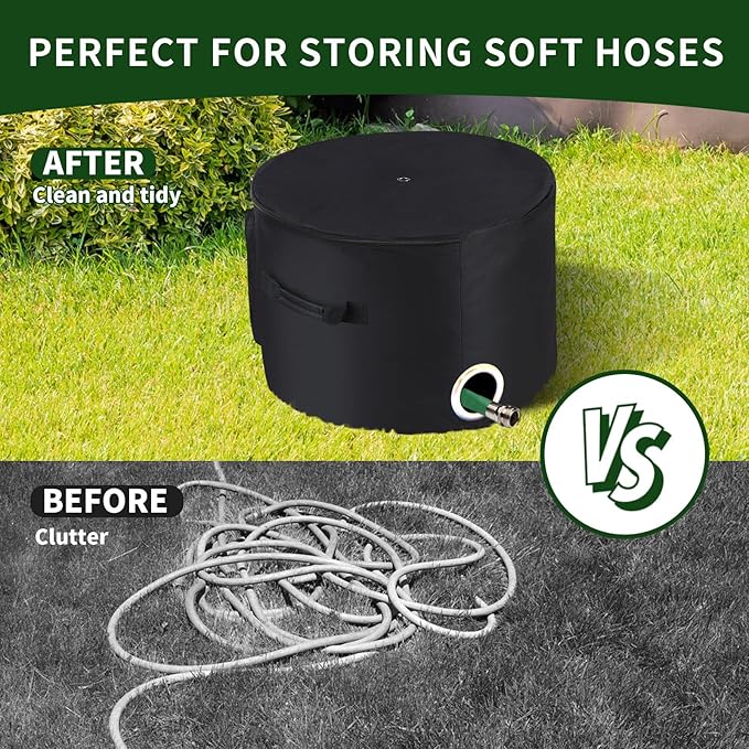 Garden Water Hose Holder Storage Bag Pot，Water Hose Hider，Holds 150 ft Hose - Image 5