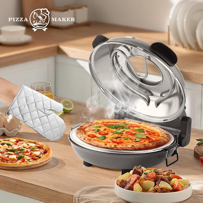 KLAIF 12" Electric Countertop Pizza Oven Indoor - Image 6