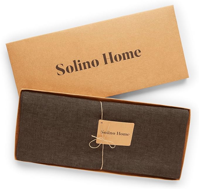 Solino Home Linen Chambray Brown Table Runner 156 Inches Long - Image 5