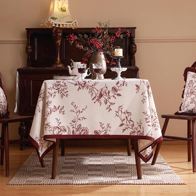 ISAENNE Designer Vintage Linen Table Cloth - Image 3
