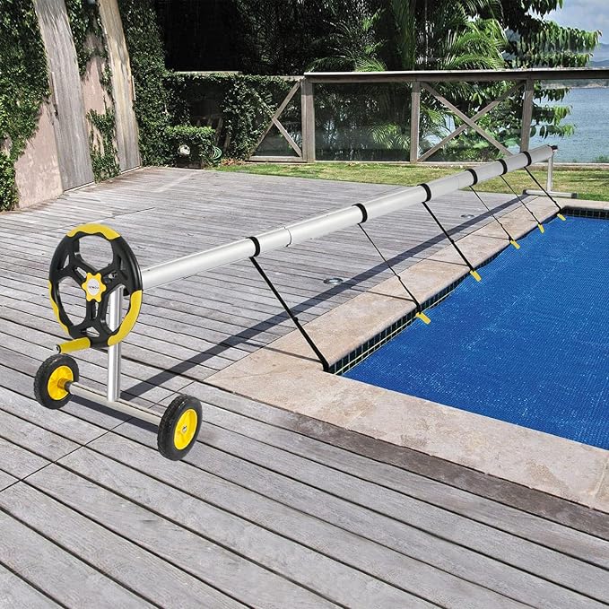 VINGLI Pool Cover Reel Set Pool Reel Embedded Straps - Image 6