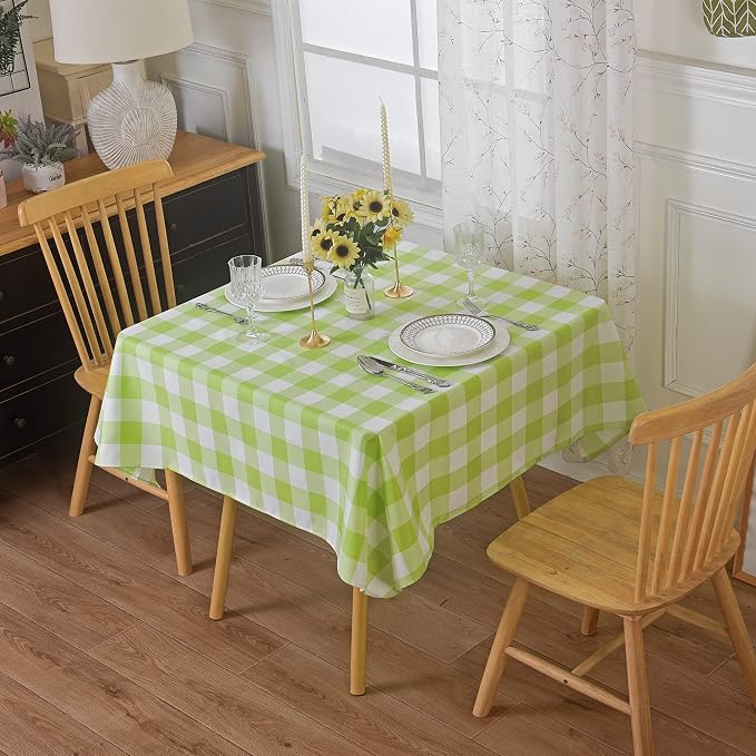 Cupuamon 2 Pack Waterproof Polyester Fabic Square Checkered Tablecloth，54x54 by Cupuamon