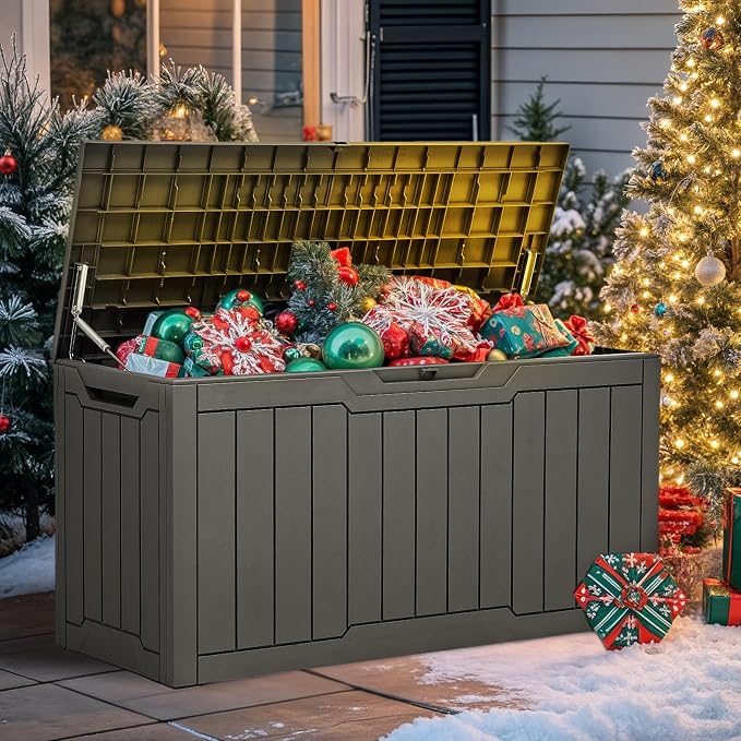 YITAHOME 100 Gallon Outdoor Storage Box, Large Water Resistant Resin Deck Box - Image 8