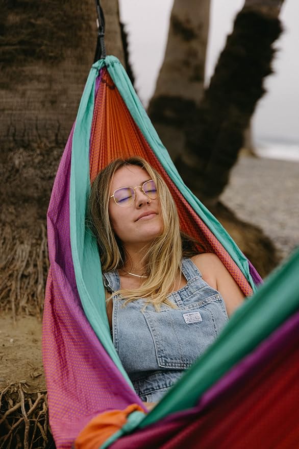 Hammock for Camping and Hiking, Lightweight Nylon in Seaglass