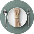 Round Placemats Set of 4 Plastic Woven Placemats Washable Wipeable Table Mats by BAROYAL