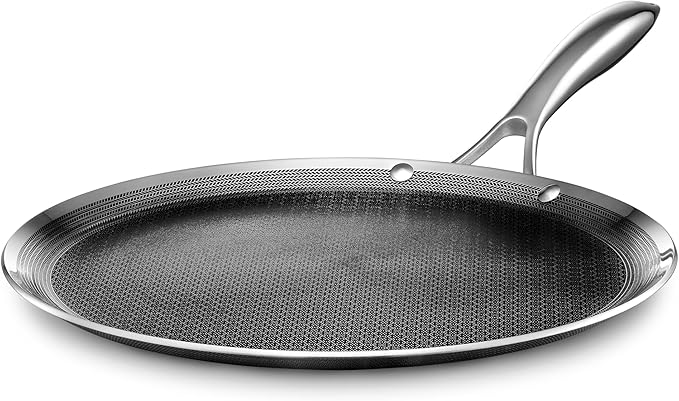 HexClad Hybrid Nonstick 12-Inch Griddle Pan, Stay-Cool Handle, by HexCladHybridCookware