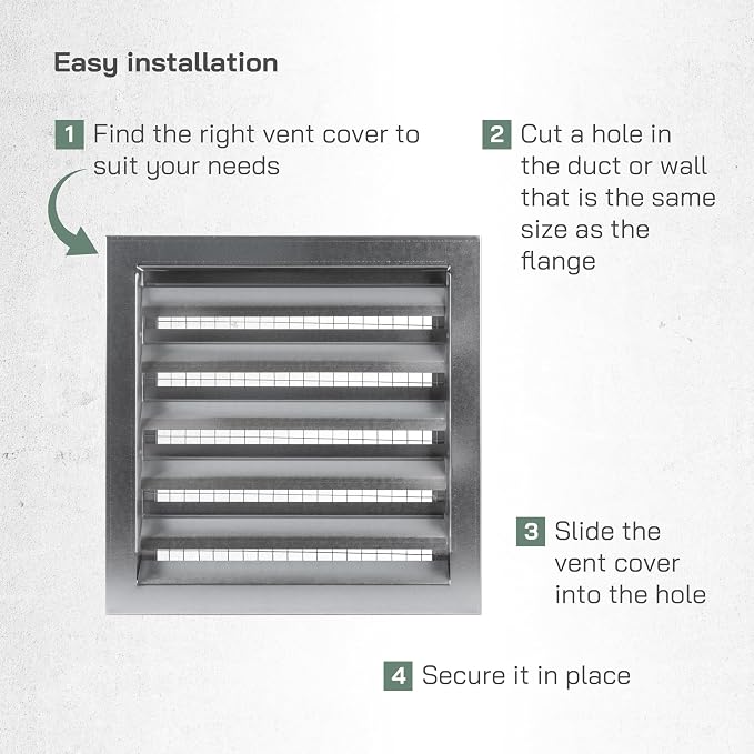 Vent Systems 12" x 12" Inch Galvanized Steel Industrial Gable Vent - Image 5