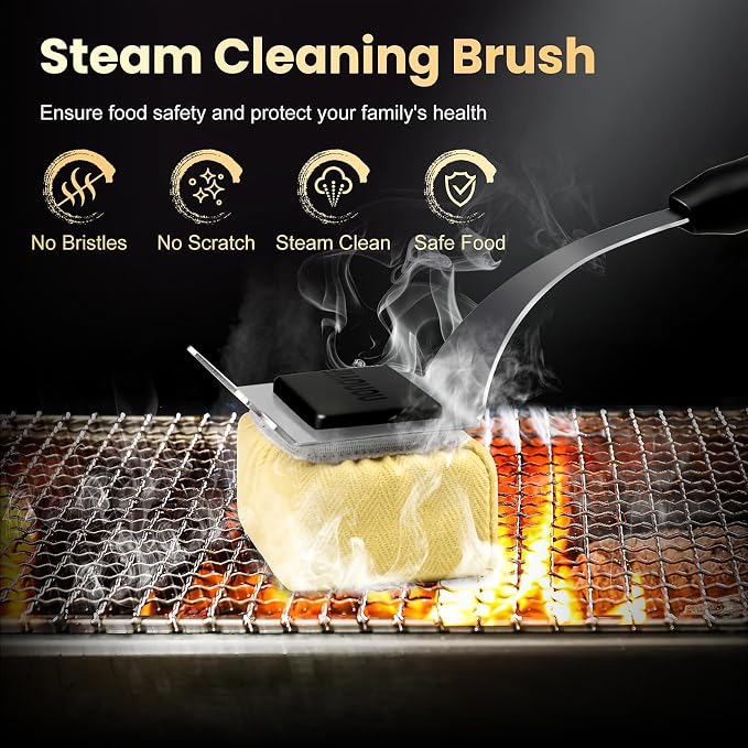 Grill Brush Bristle Free + 5 Replaceable Pads, Grill Cleaner Brush - Image 2