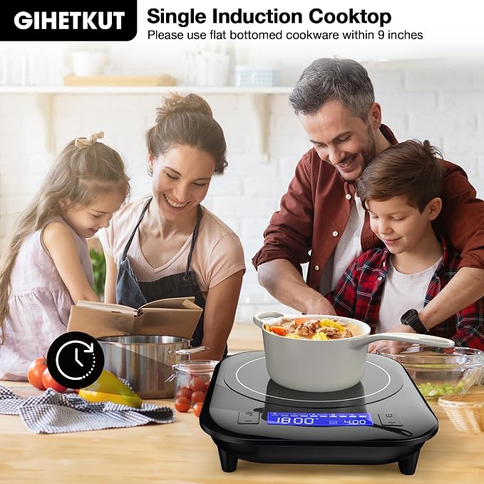 Single Induction Cooktop, 1800W 110V Single Burner Cooktop, Induction Hot Plate - Image 2