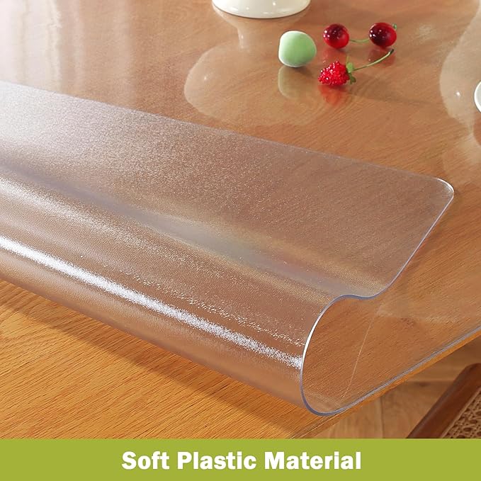 Frosted Clear Table Protector 38 x 84 Inch, 1.5mm Thick Plastic Table Cover - Image 3