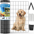 Black PVC Coated Welded Wire Fence 24 Inch x 50 Foot, 2 x 3 Inch 16GA Garden by ZeroPone