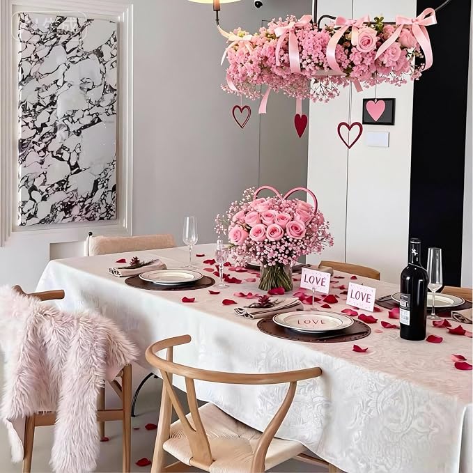 Jacquard Rectangle Tablecloth, Floral Design Thick Kitchen Dining Table Cloth - Image 6