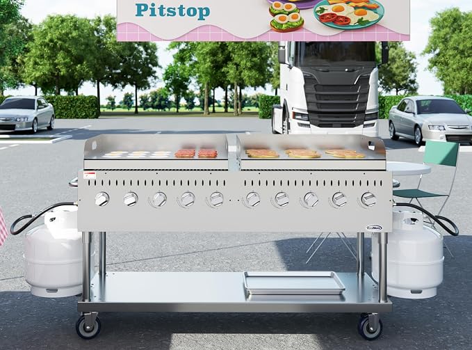 72 in. 10-Burner Commercial Outdoor Propane Gas Grill - Image 4