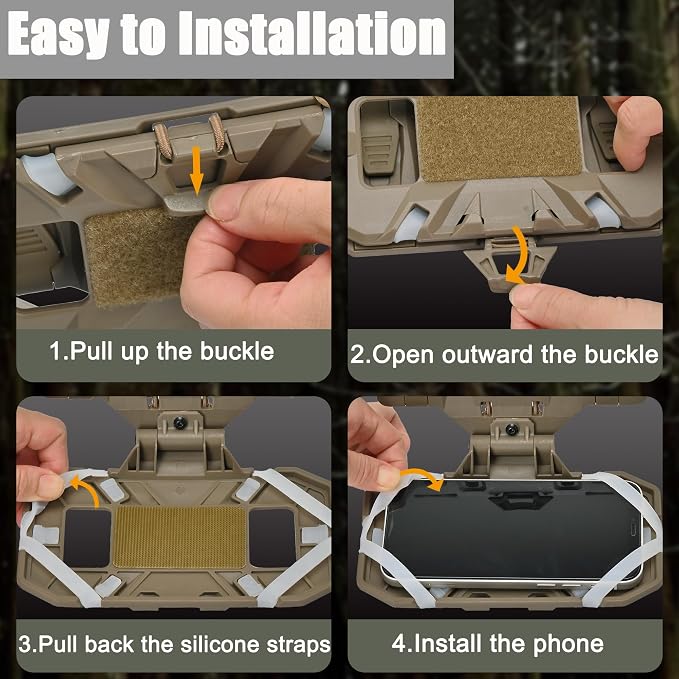 Tactical Plate Carrier Phone Mount, Universal Molle Phone Holder, Tactical - Image 5
