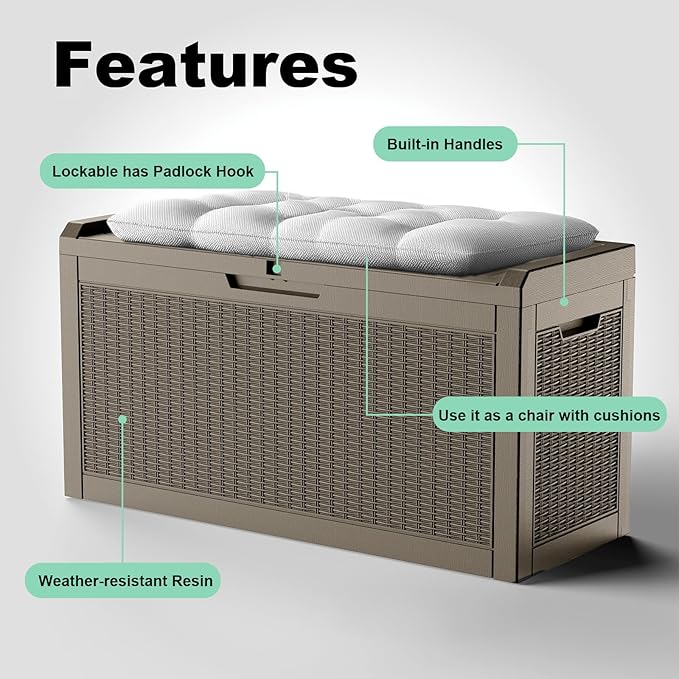 60 Gallon Outdoor Storage Box – Resin Deck Box - Image 6